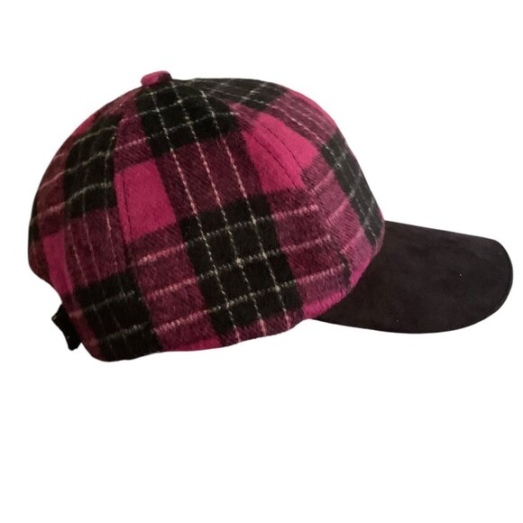 Magid Hats Plaid Baseball Cap Hot Pink Black NEW Adult Adjustable NWT - Picture 6 of 6
